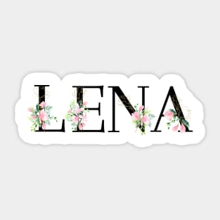 Name Lena in flowers. Sticker